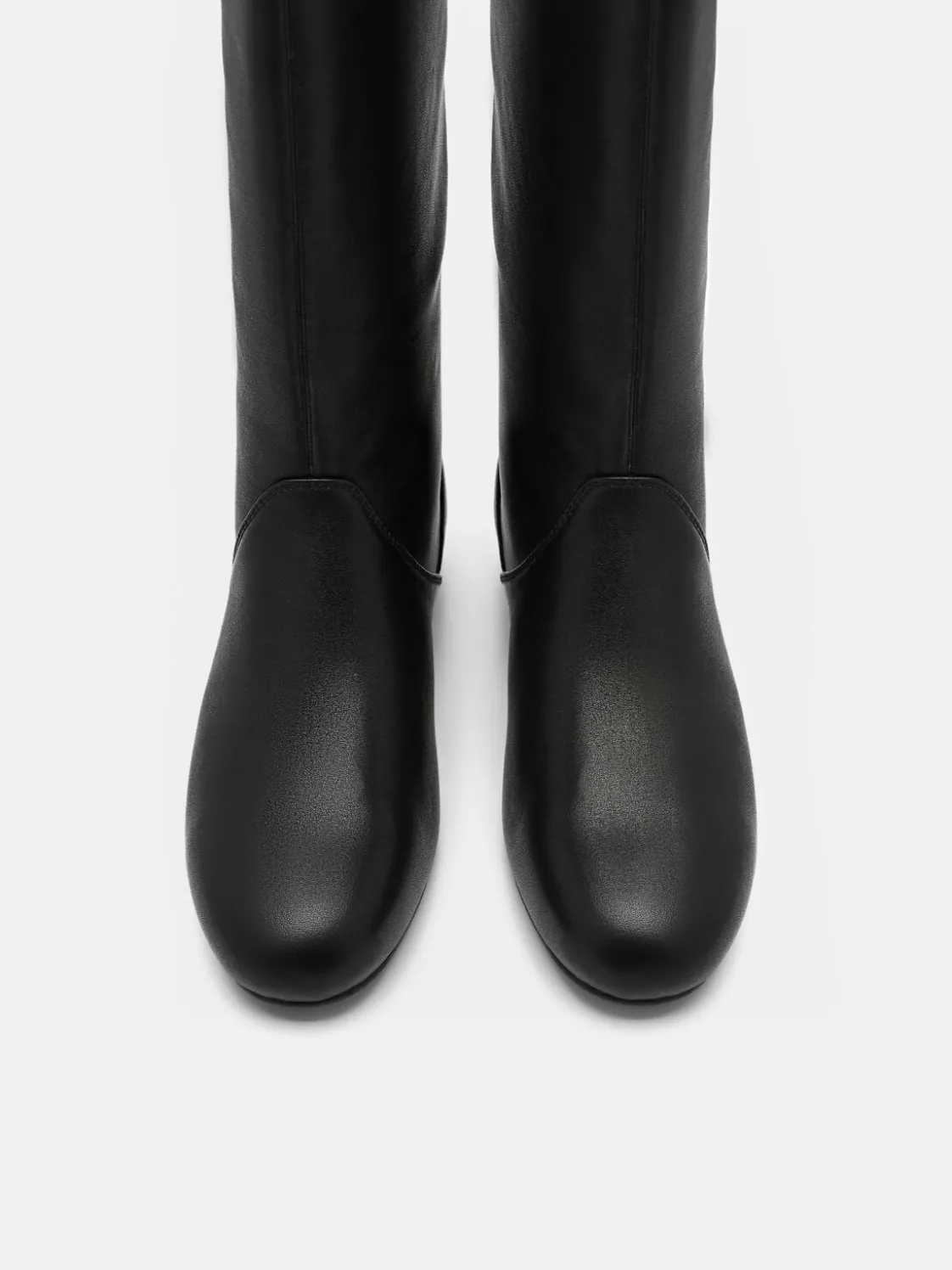 Demi Leather Knee Boots - Black