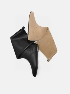 Demi Leather Knee Boots - Taupe