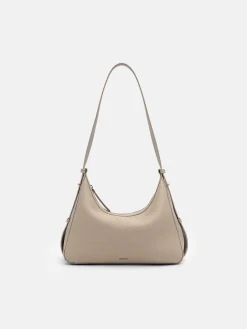 Demi Leather Shoulder Bag - Taupe
