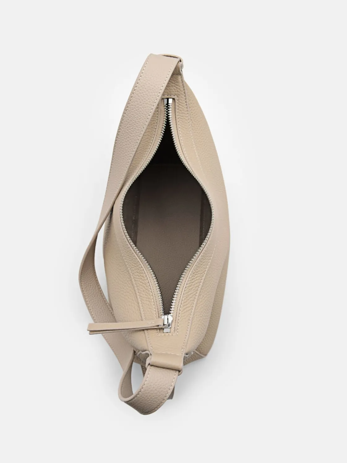 Demi Leather Shoulder Bag - Taupe