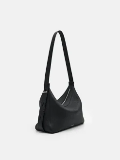 Demi Leather Shoulder Bag - Black