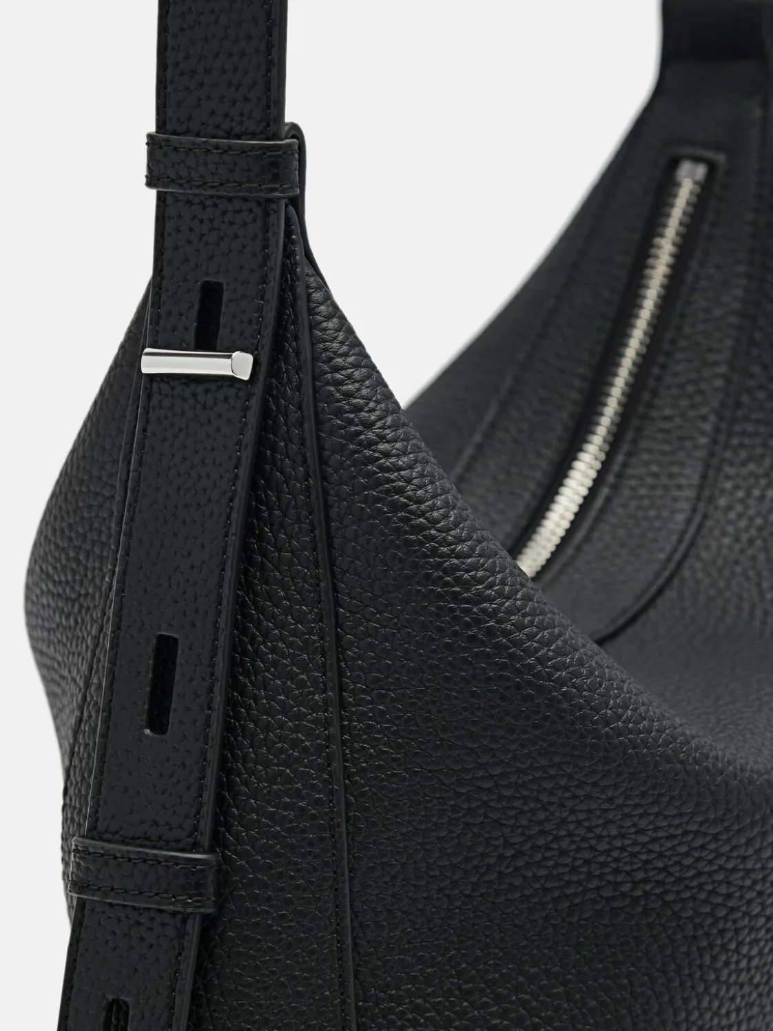 Demi Leather Shoulder Bag - Black