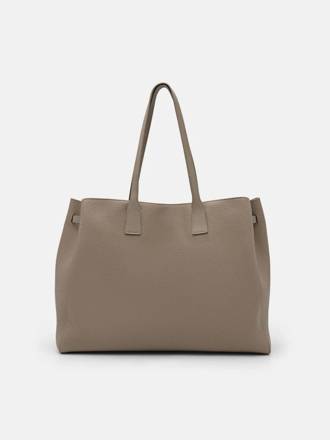 Demi Oversized Leather Tote Bag - Taupe