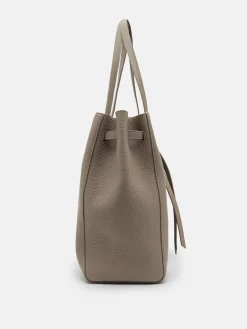 Demi Oversized Leather Tote Bag - Taupe