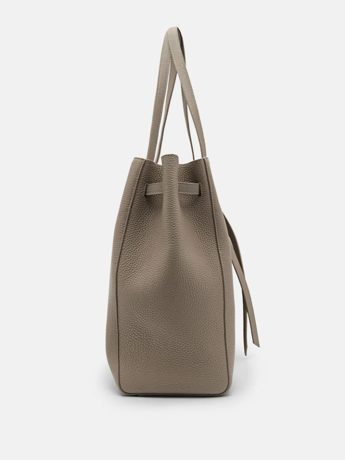 Demi Oversized Leather Tote Bag - Taupe