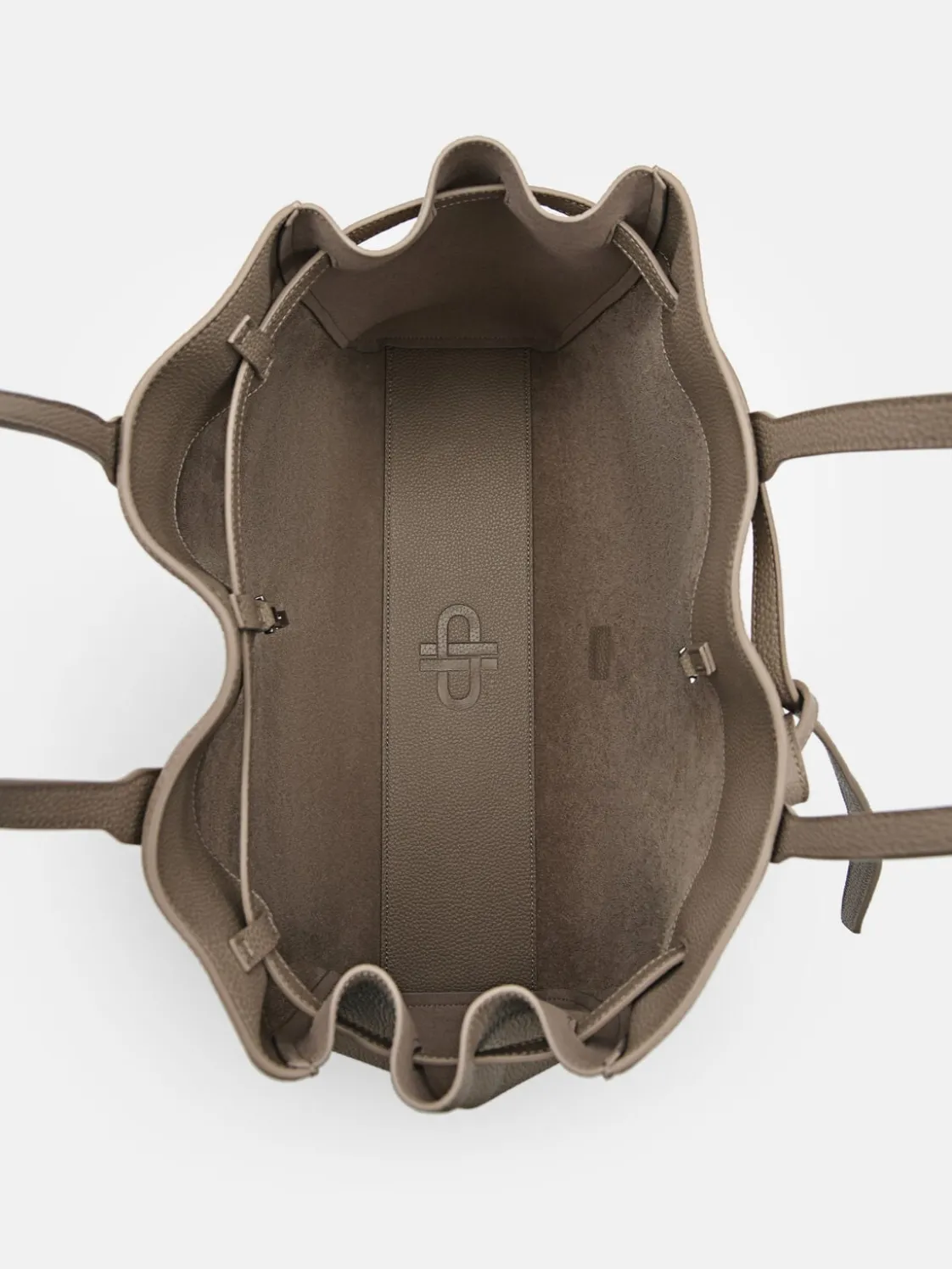 Demi Oversized Leather Tote Bag - Taupe