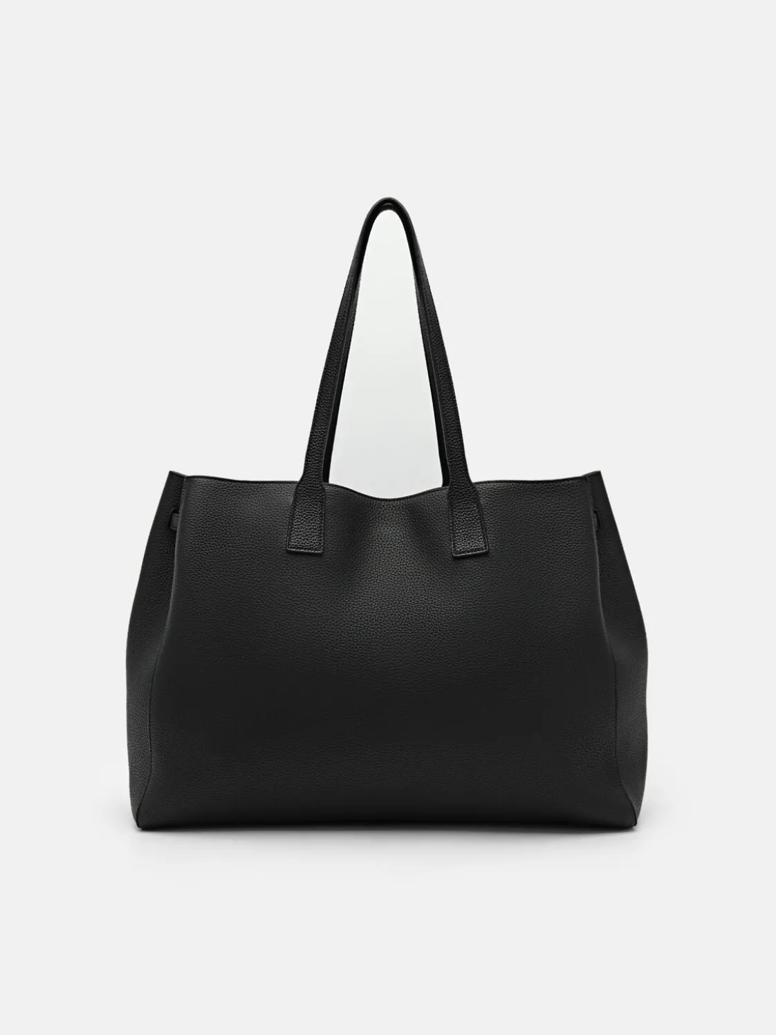 Demi Oversized Leather Tote Bag - Black