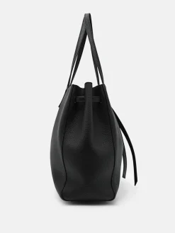Demi Oversized Leather Tote Bag - Black