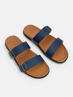Double Band Sliders - Navy