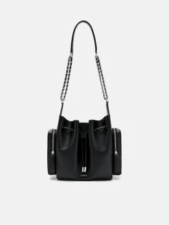 Drawstring Bucket Bag - Black