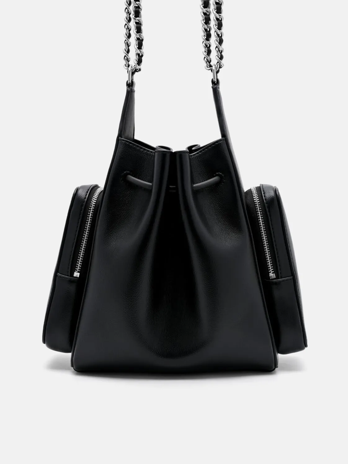 Drawstring Bucket Bag - Black