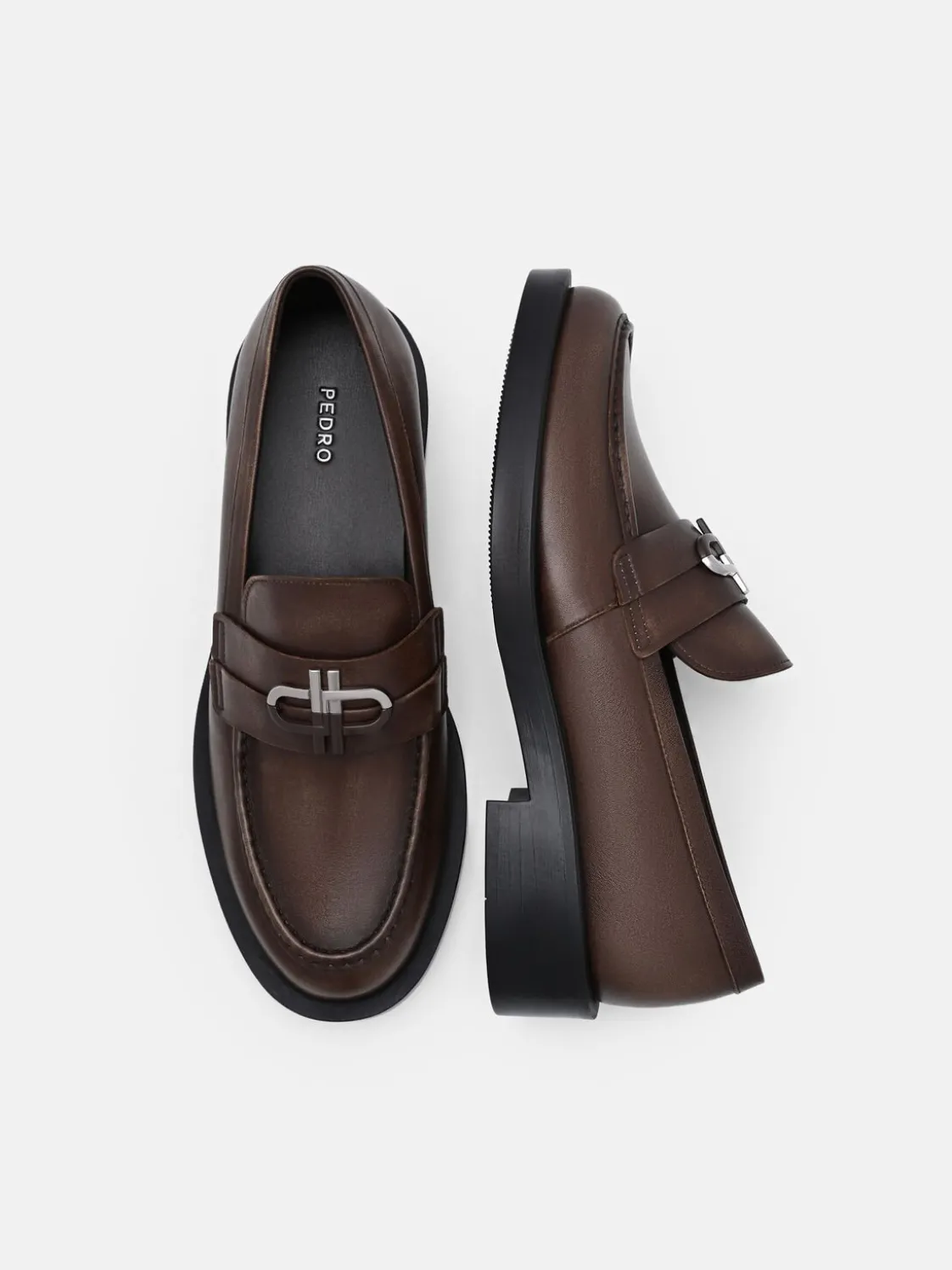 Duet Leather Loafers - Dark Brown