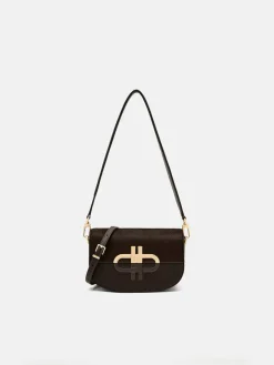 Duet Ponyhair Shoulder Bag - Dark Brown Pony