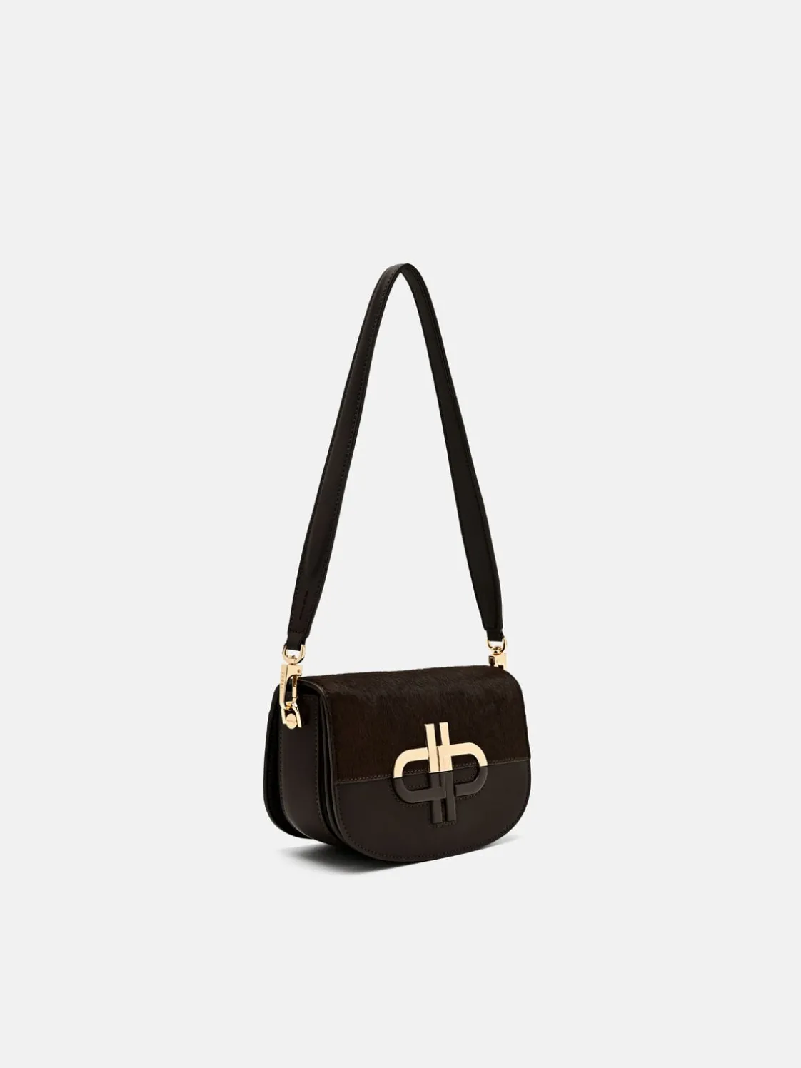 Duet Ponyhair Shoulder Bag - Dark Brown Pony