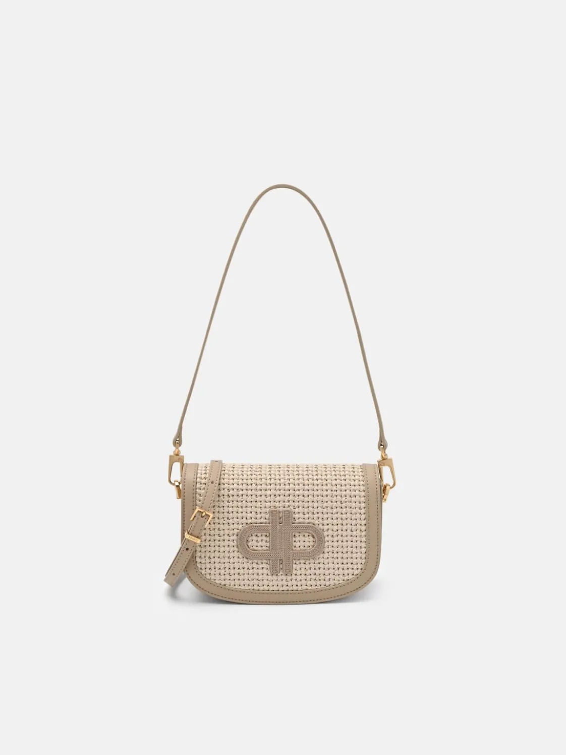 Duet Raffia Shoulder Bag - Chalk Raffia
