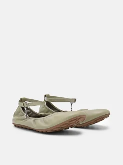 Eclipse Leather Ballerina Flats - Olive