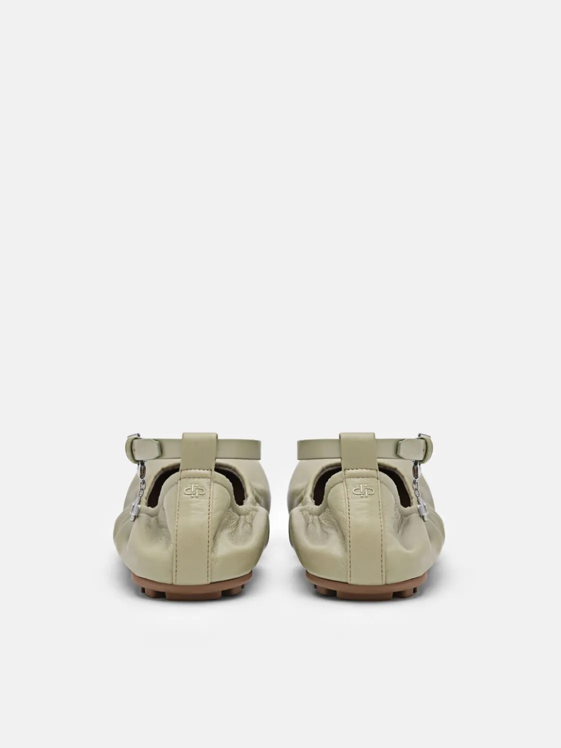 Eclipse Leather Ballerina Flats - Olive