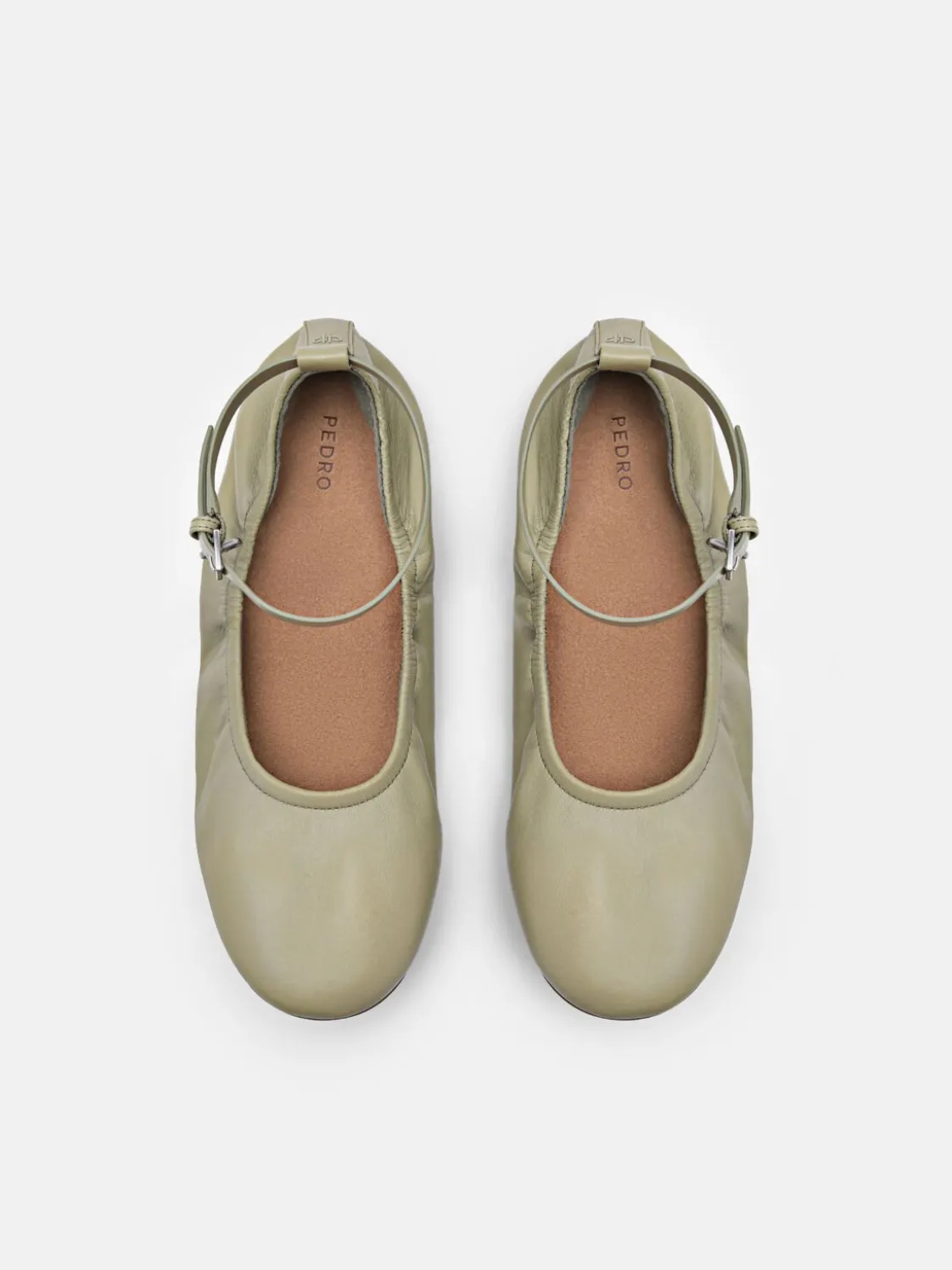 Eclipse Leather Ballerina Flats - Olive