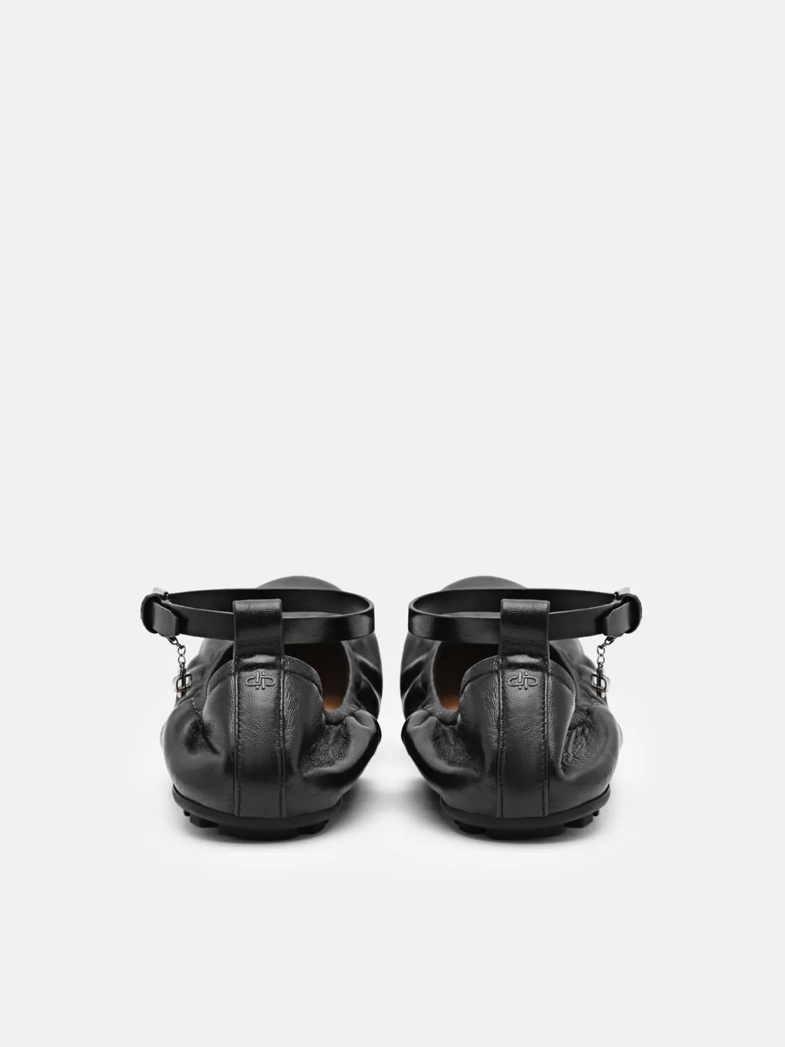 Eclipse Leather Ballerina Flats - Black