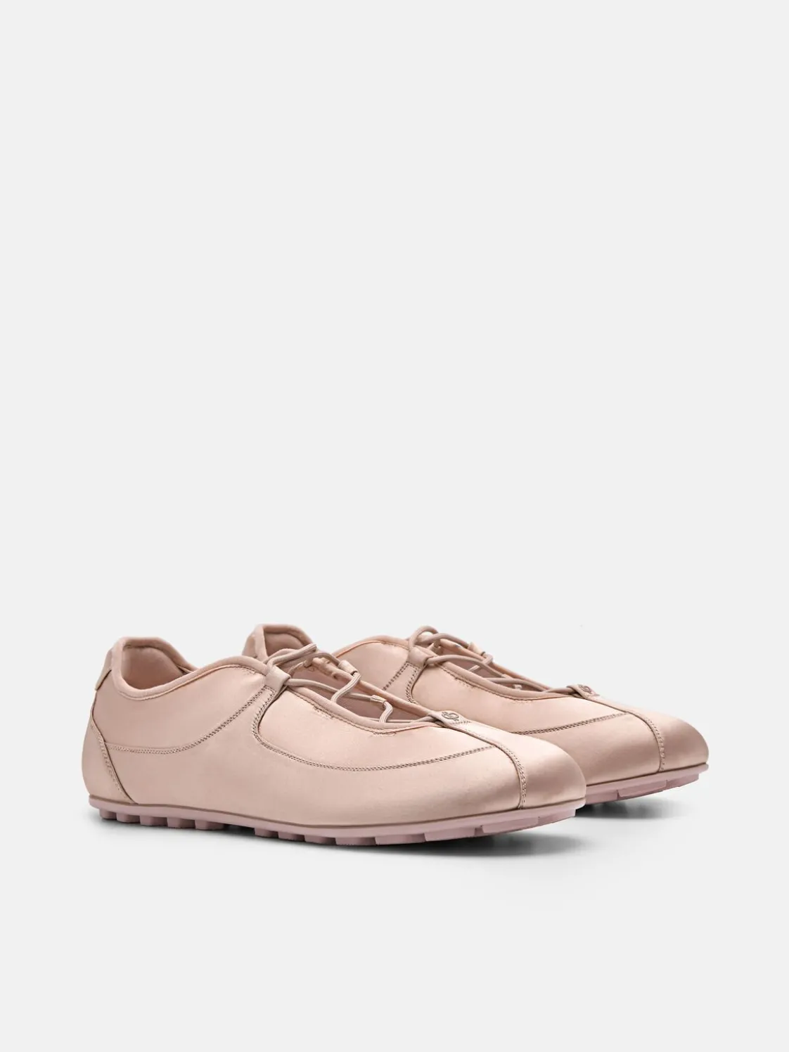 Eclipse Satin Sneakers - Nude