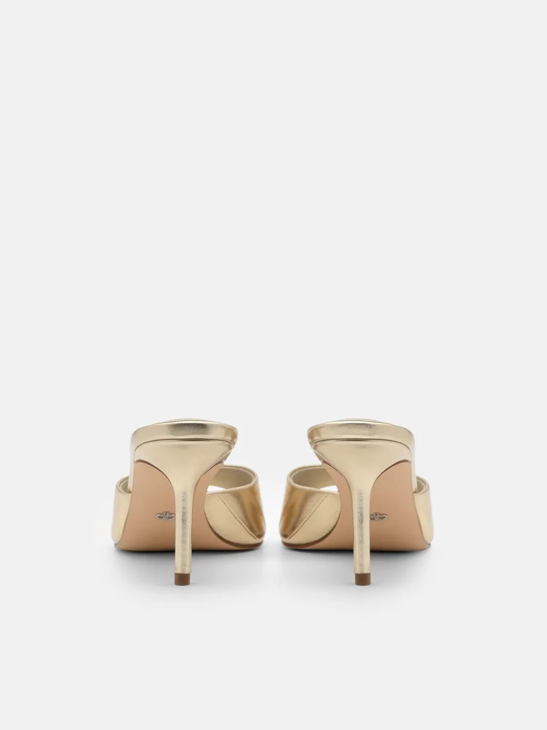 Eel Leather Heel Sandals - Gold