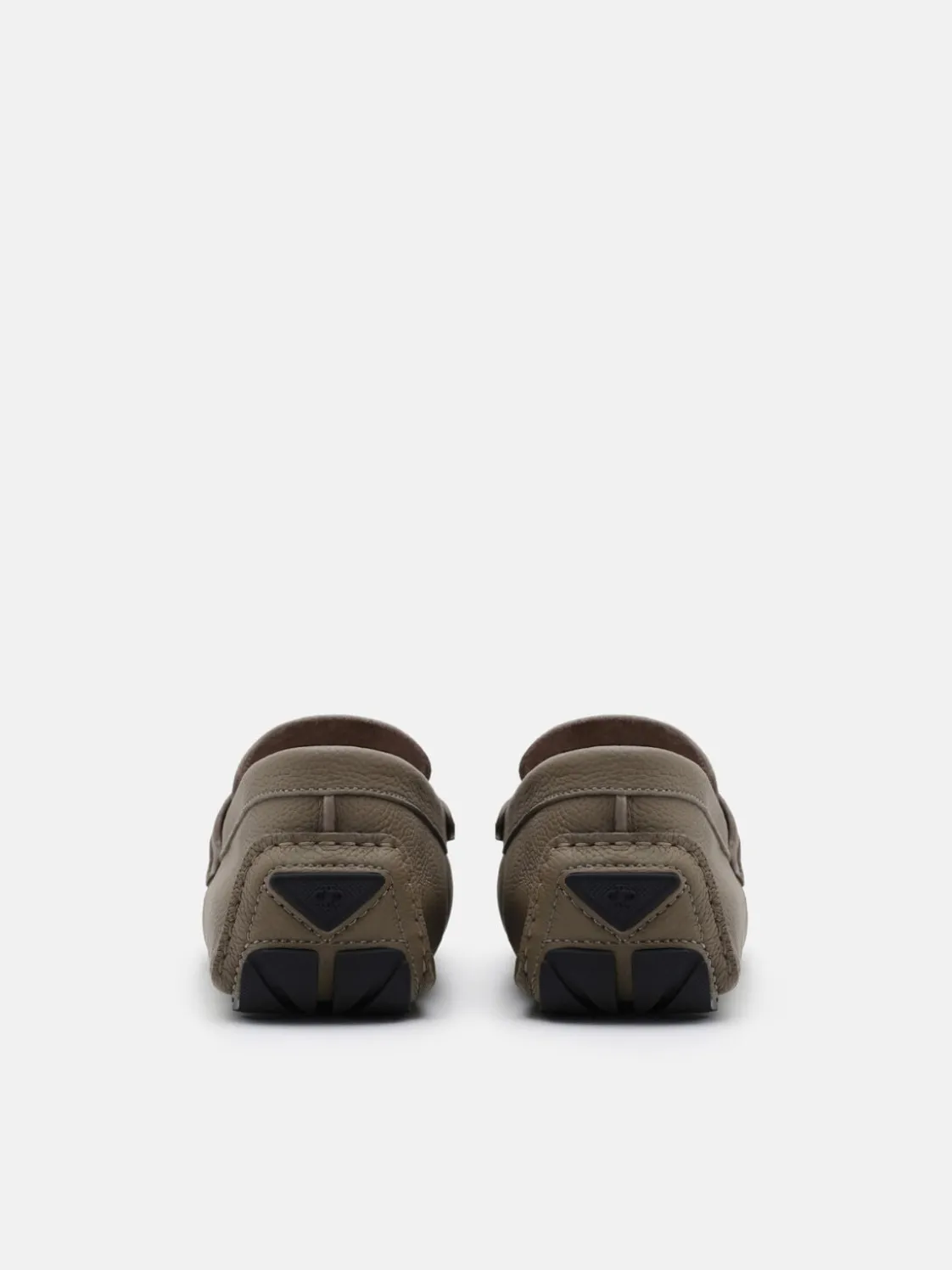 Embossed Leather Driving Shoes - Dark Taupe Tumble