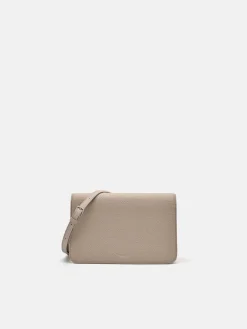 Embossed Leather Passport Holder - Taupe