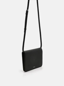 Embossed Leather Passport Holder - Black