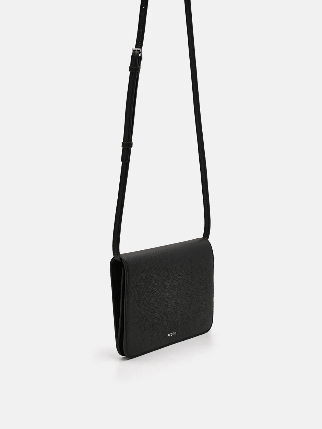 Embossed Leather Passport Holder - Black