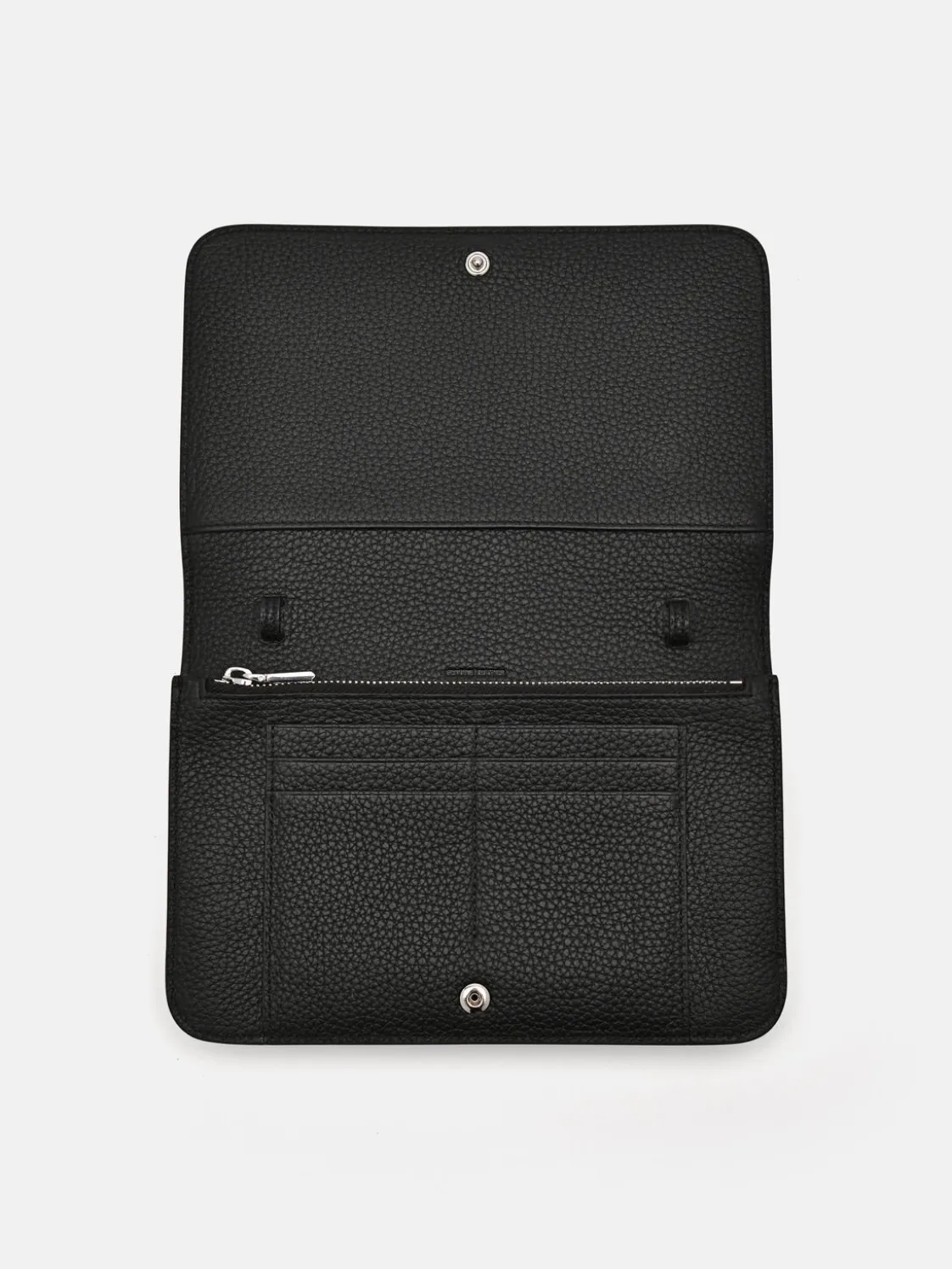 Embossed Leather Passport Holder - Black
