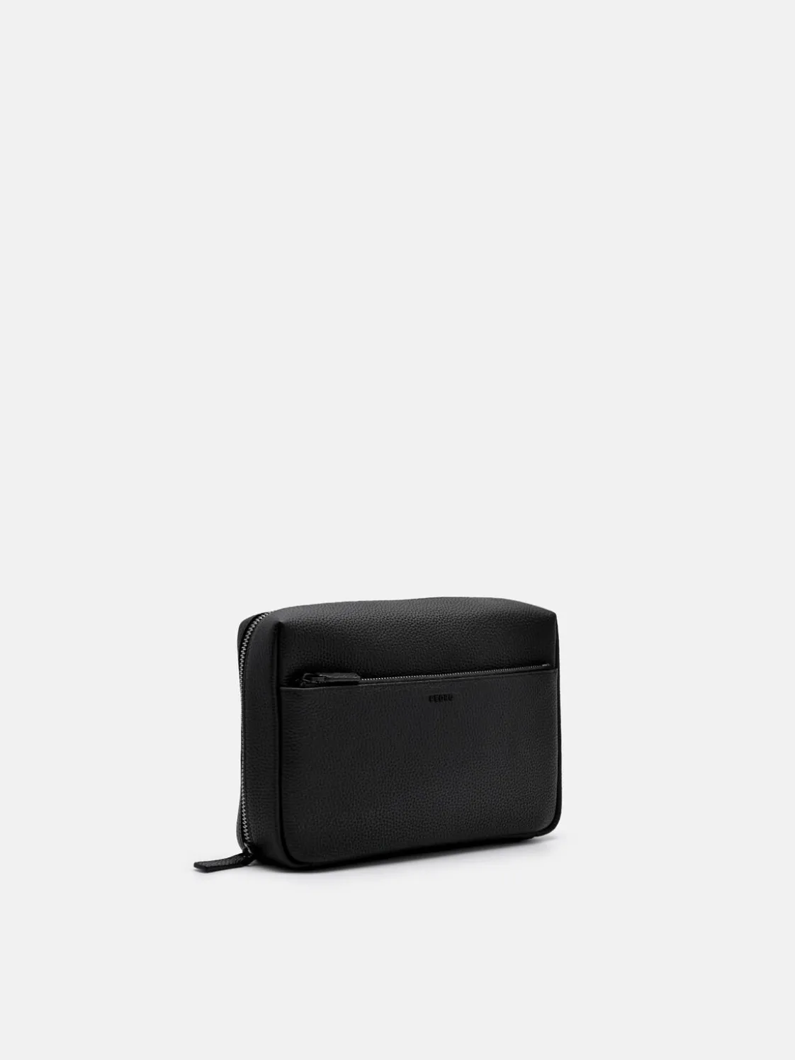 Embossed Leather Pouch - Black