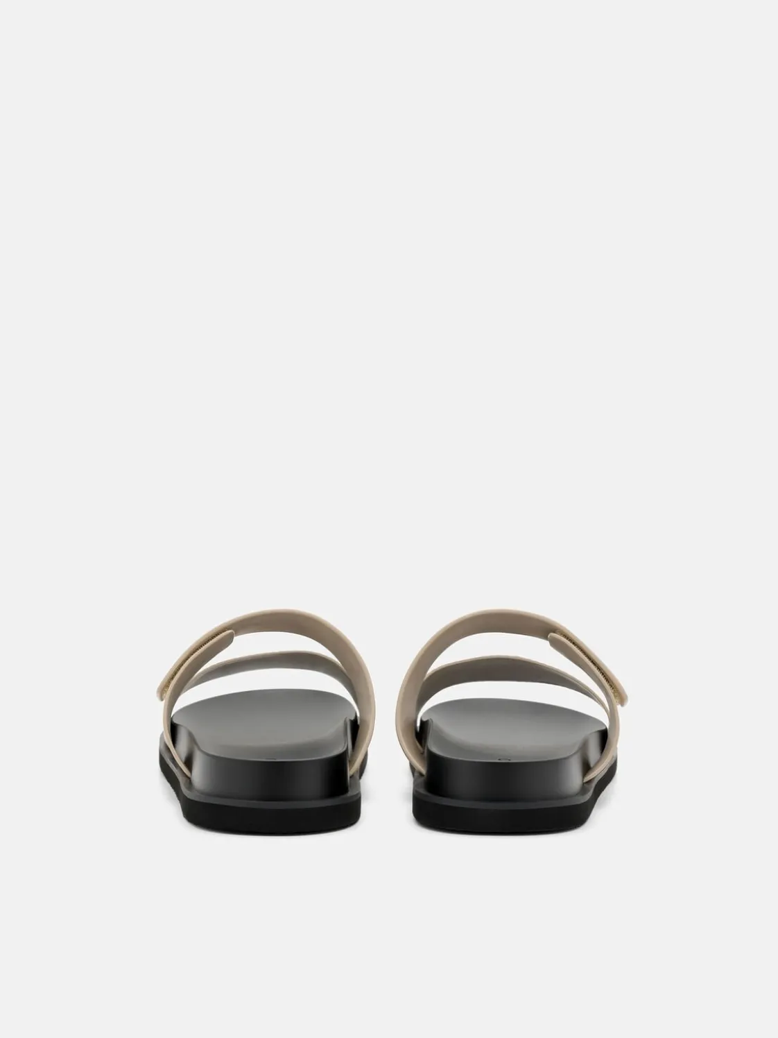 Embossed Slide Sandals - Light Taupe Embossed