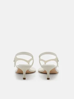 Eny Leather Heel Sandals - Chalk