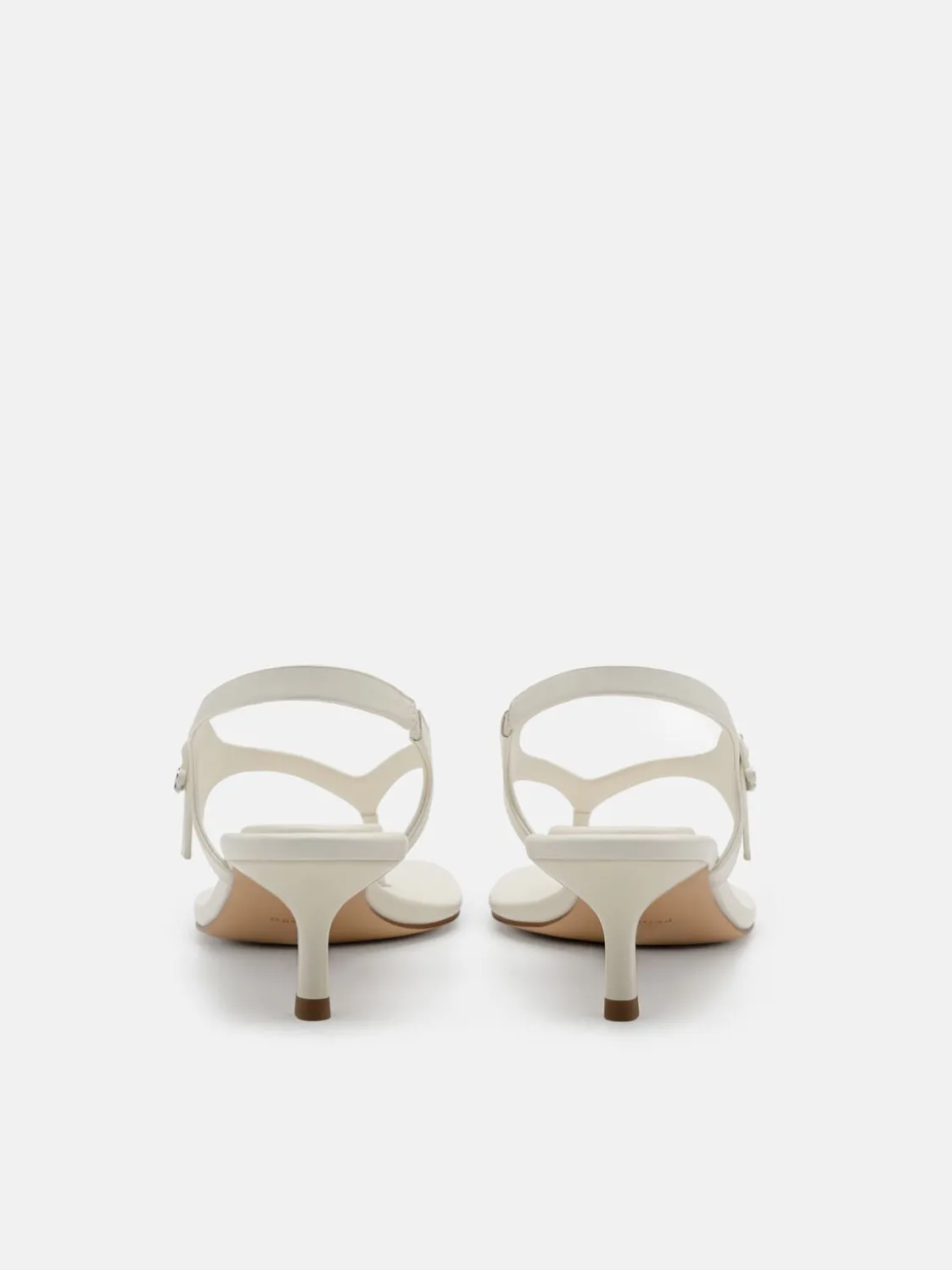 Eny Leather Heel Sandals - Chalk