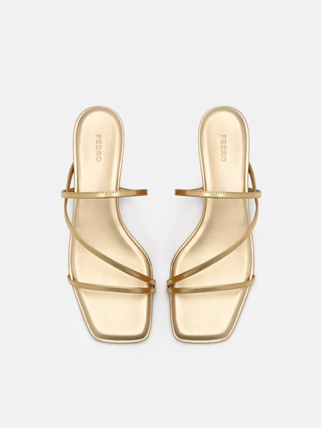Erna Leather Heel Sandals - Gold