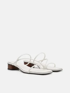 Erna Leather Heel Sandals - Chalk
