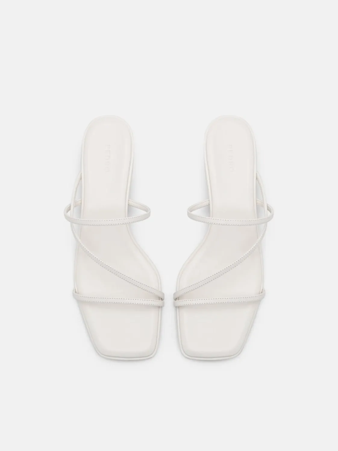 Erna Leather Heel Sandals - Chalk