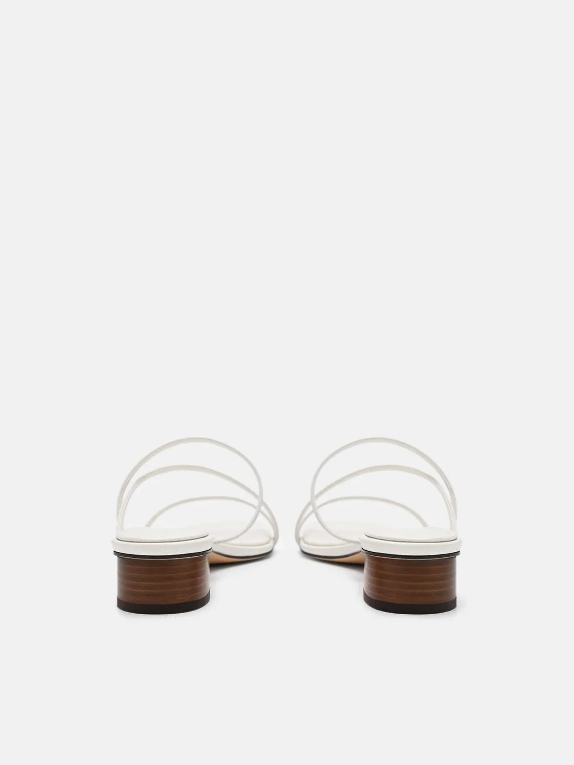 Erna Leather Heel Sandals - Chalk