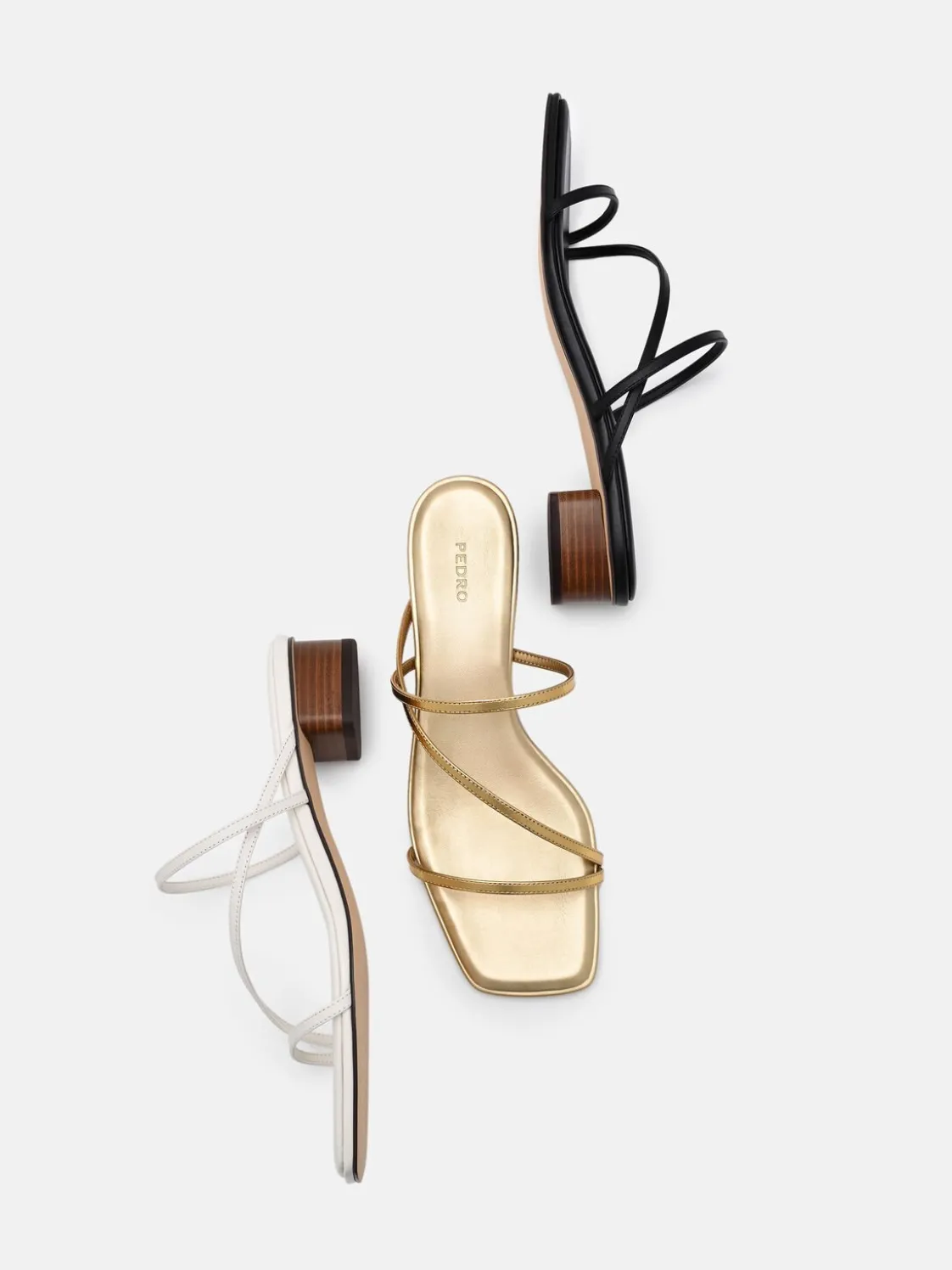 Erna Leather Heel Sandals - Chalk