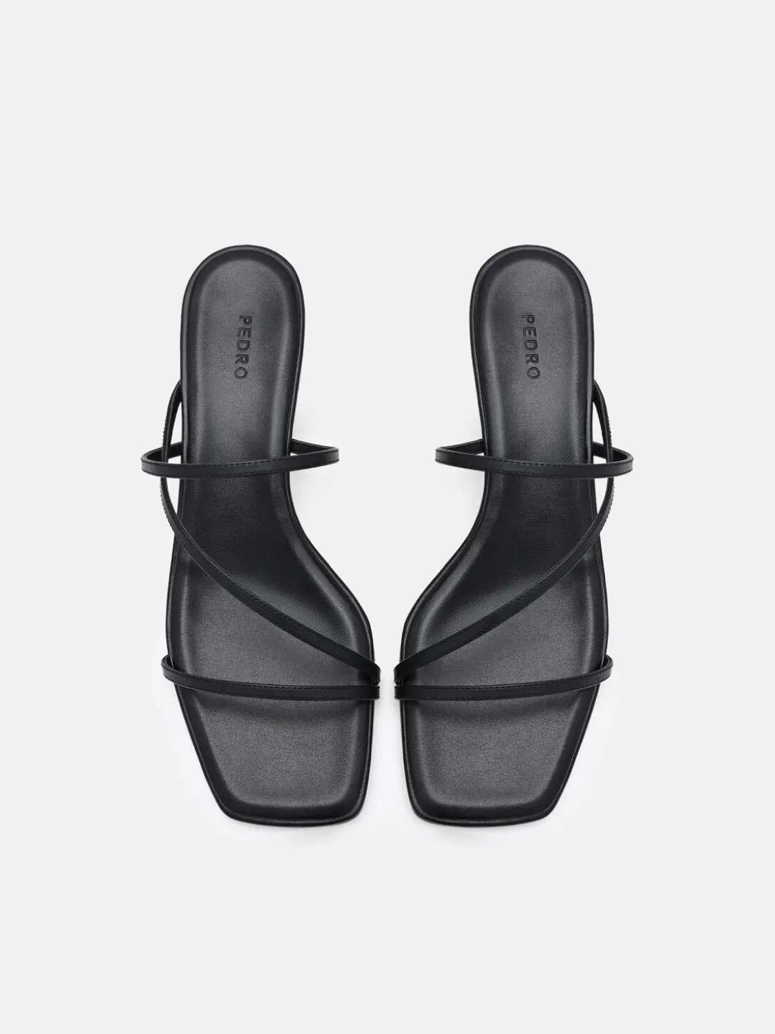 Erna Leather Heel Sandals - Black