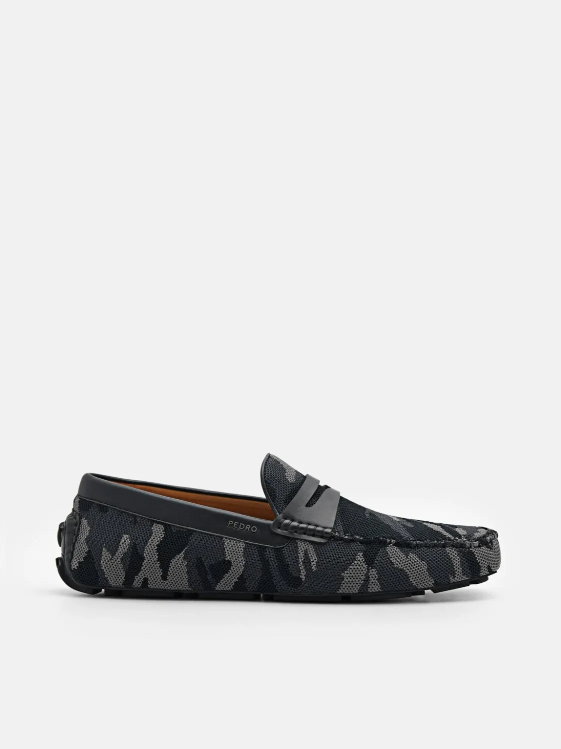 Fabric Penny Driving Shoes - Dark Grey