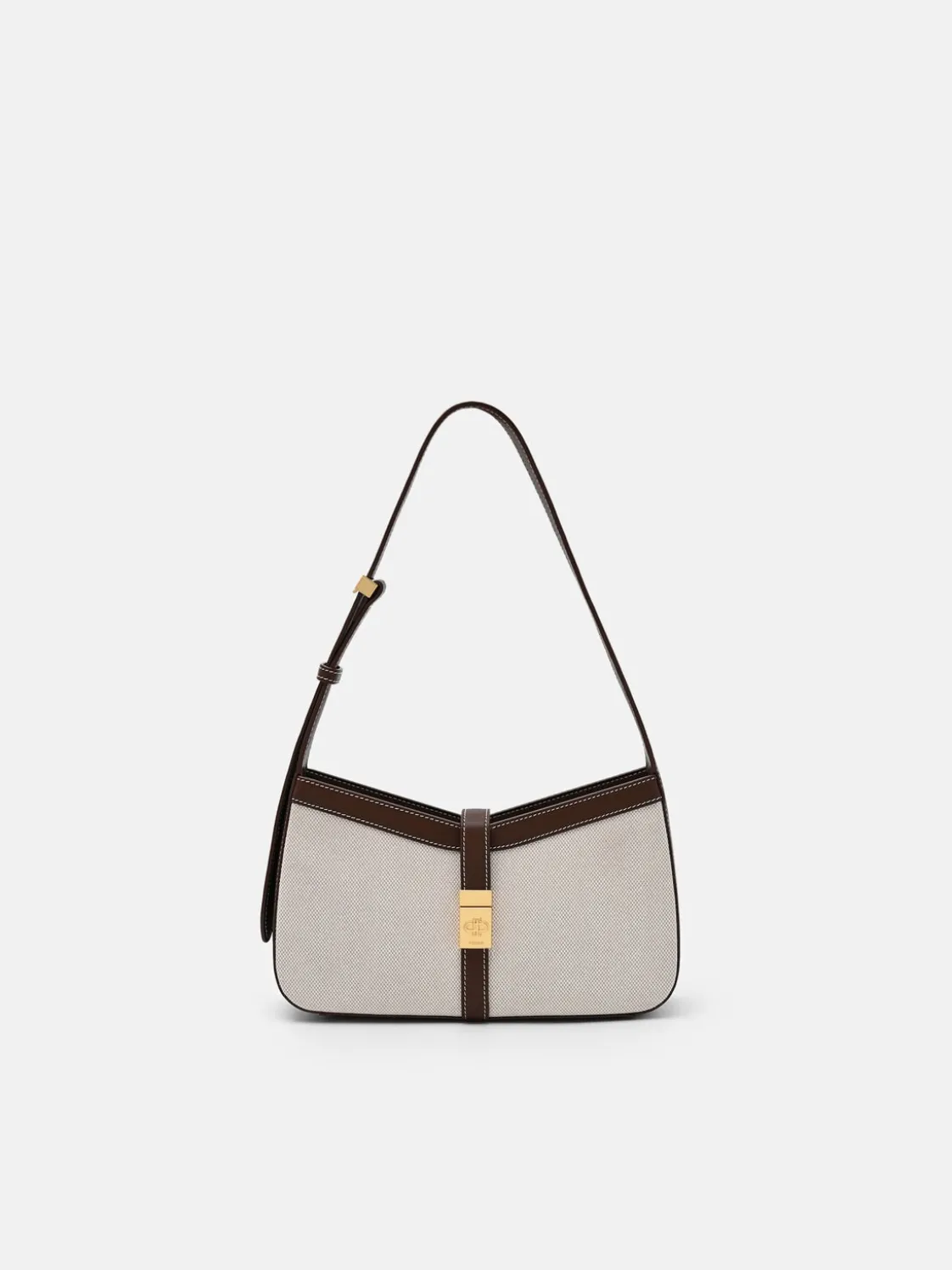 Farida Canvas Shoulder Bag - Dark Brown Canvas