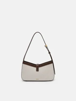 Farida Canvas Shoulder Bag - Dark Brown Canvas