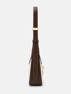 Farida Canvas Shoulder Bag - Dark Brown Canvas