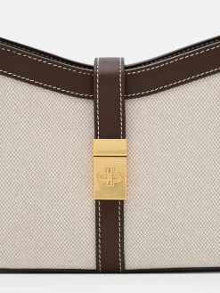 Farida Canvas Shoulder Bag - Dark Brown Canvas