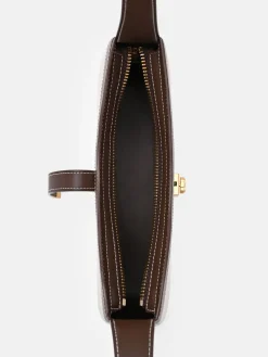Farida Canvas Shoulder Bag - Dark Brown Canvas