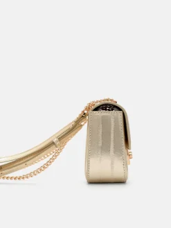 Farida Leather Mini Shoulder Bag - Gold