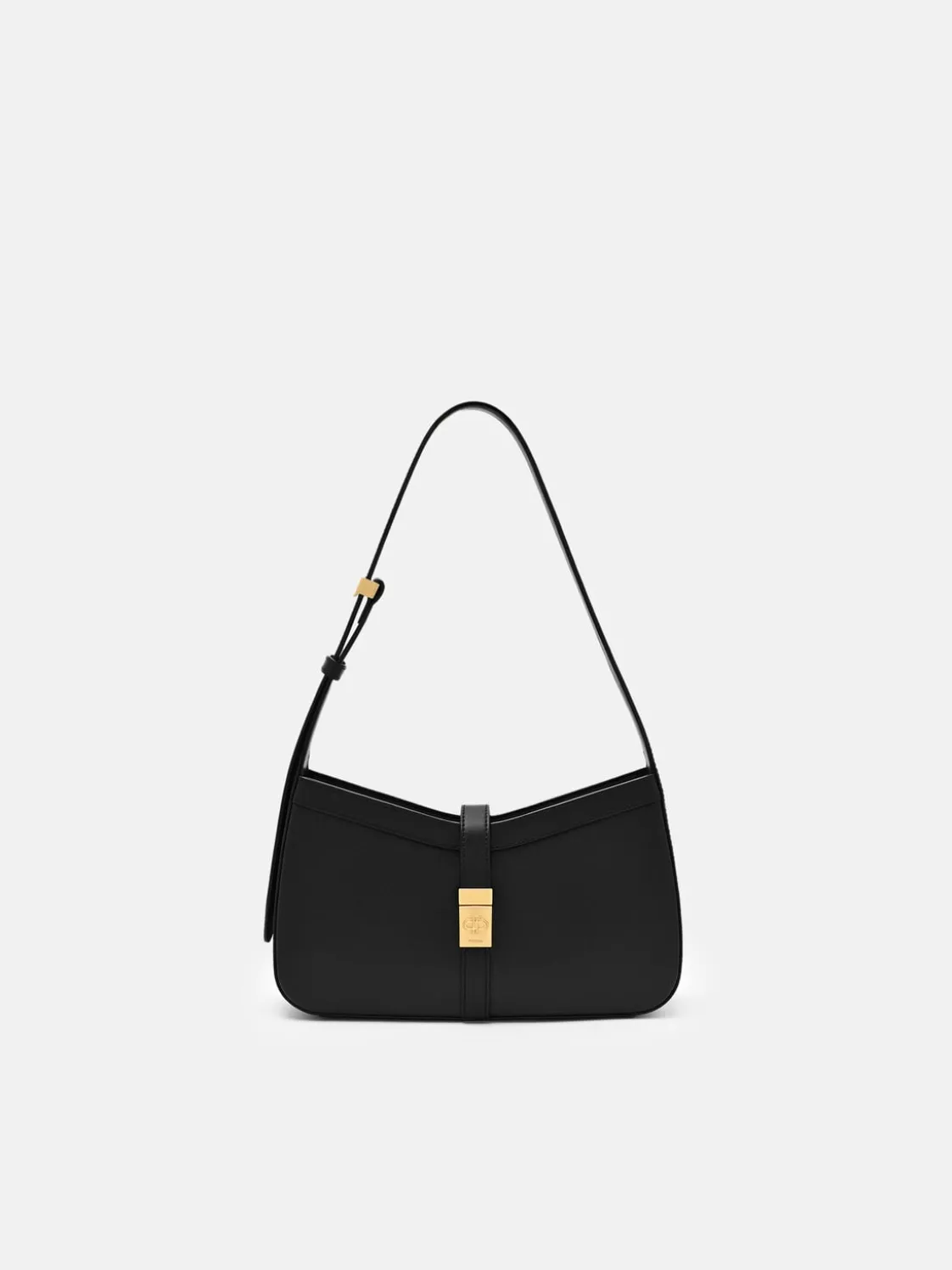 Farida Leather Shoulder Bag - Black