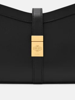 Farida Leather Shoulder Bag - Black