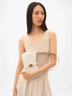Farida Leather Shoulder Bag - Chalk
